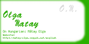olga matay business card